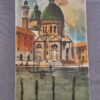 Piatto vintage dipinto a mano raffigurante la basilica di Santa Maria della salute a Venezia