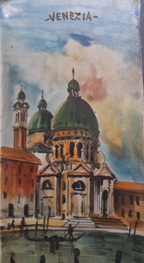 Piatto vintage dipinto a mano basilica Santa Maria della salute Venezia