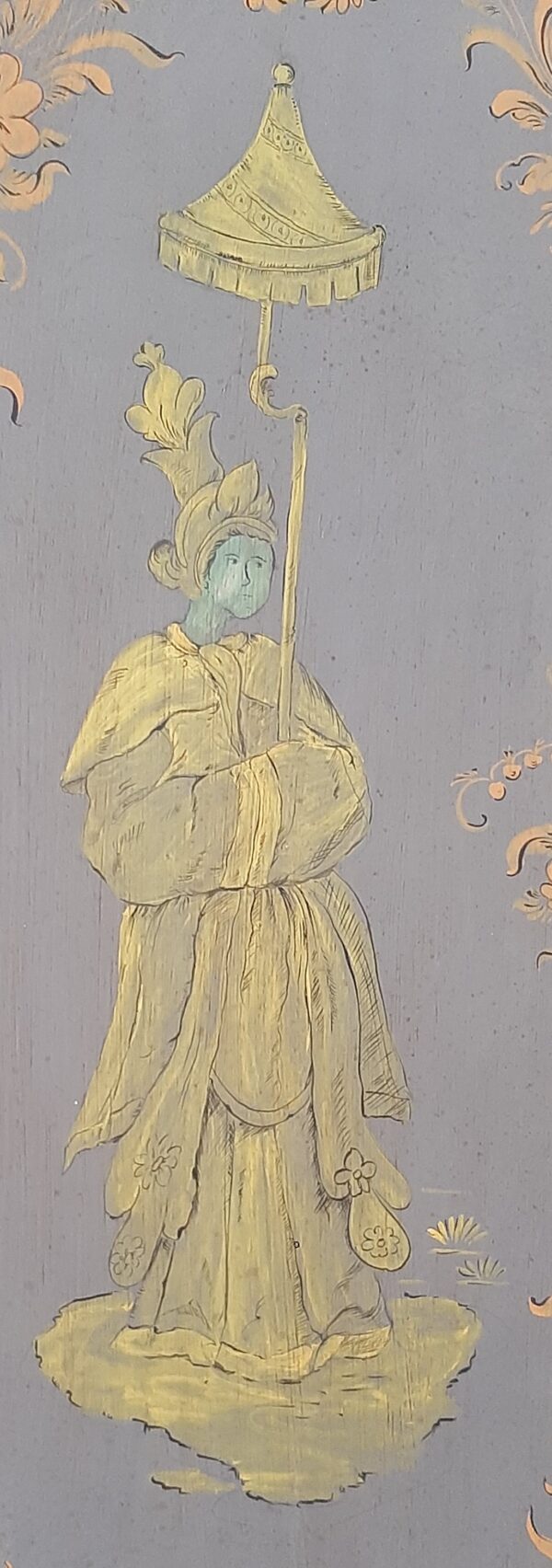 Giovane donna dipinta su antina di legno
