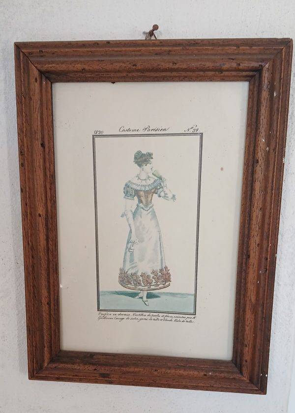 Stampa d’Epoca Costume Parisien del 1820