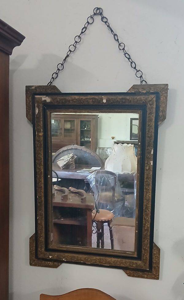 Antico Specchio Francese Napoleone III in Legno
