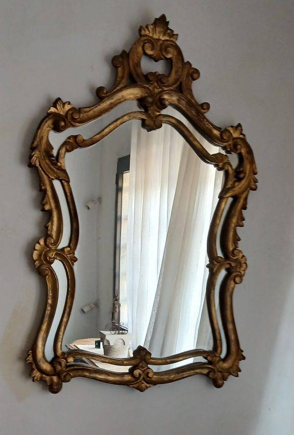 Specchio da Parete Vintage Barocco in Legno Intagliato