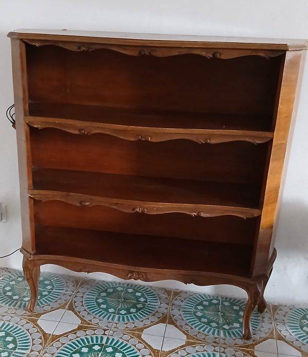 Libreria Vintage Italiana in Legno di Noce