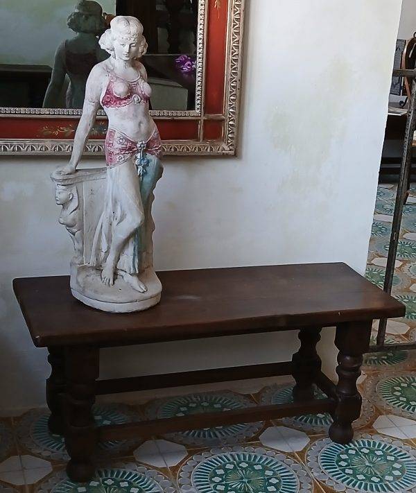 Tavolino Basso Vintage in Legno Massello Merlin Design Industriale Made in Italy