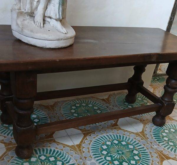 Tavolino Basso Vintage in Legno Massello Merlin Design Industriale