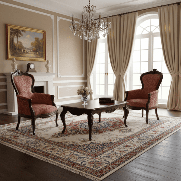 Coppia poltrone stile Luigi Filippo rivestimento tessuto damascato