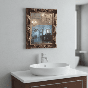 Specchio rettangolare con cornice decorativa