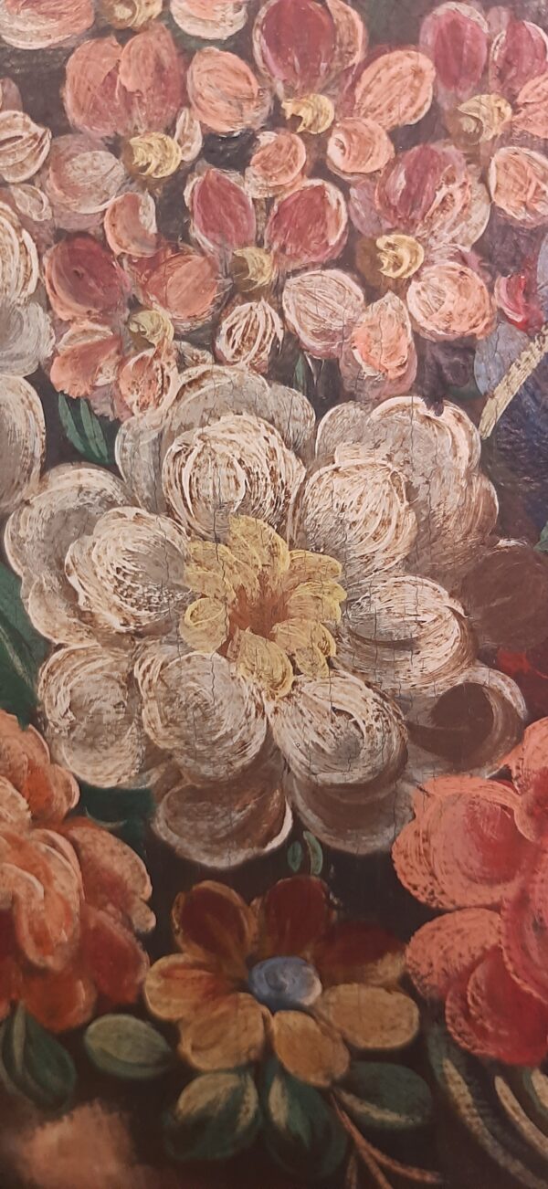 Dettaglio fiori quadro ad olio dipinto su tela