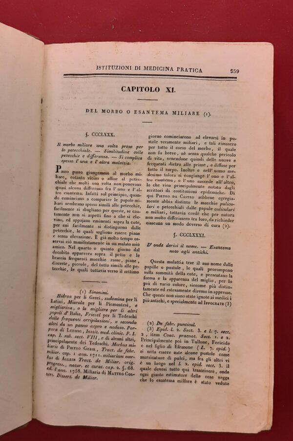 "istituzioni di medicina pratica" volume antico libri da collezione