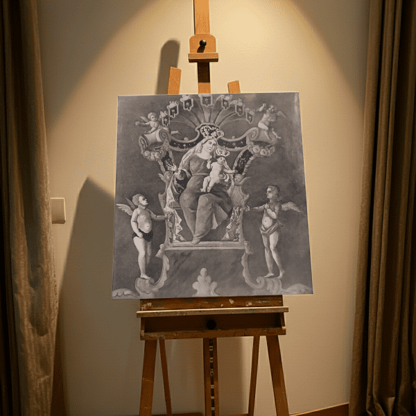 Dipinto Madonna con Bambino in trono
