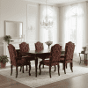 Set di Sedie Fratine Vintage in Stile Luigi XIV con Tessuto Damascato
