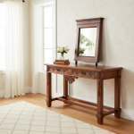 Specchio fine '800 con cornice in legno e piedini a cipolla