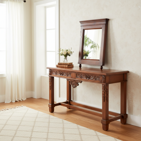Specchio fine '800 con cornice in legno e piedini a cipolla