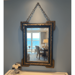 Antico Specchio Francese Napoleone III in Legno Dorato