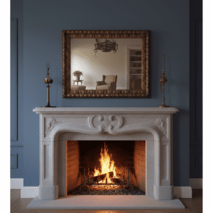 Specchio rettangolare con cornice oro
