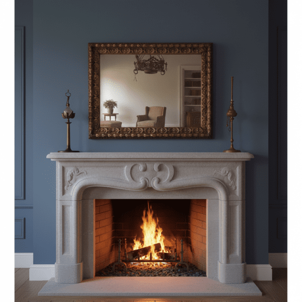 Specchio rettangolare con cornice oro