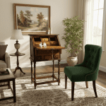 Scrivania ribaltina con cassetti vintage