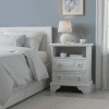 Comodino style bianco oro shabby chic