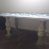 Tavolo rettangolare vintage con piano in marmo policromo