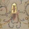 Testata nuziale dipinta e dorata decorata a grottesche