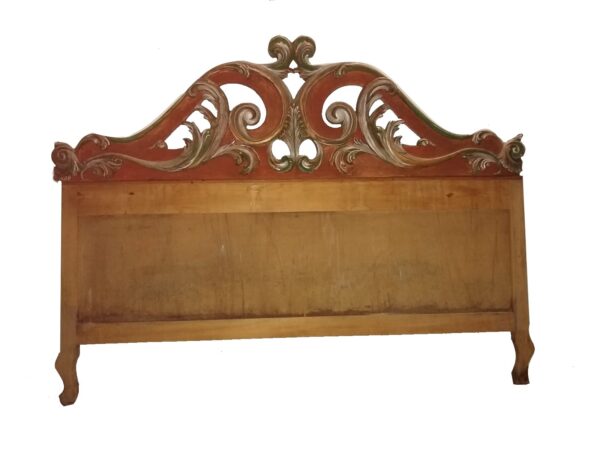 testata letto antica vintage dipinta